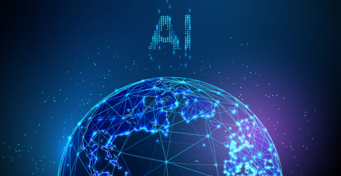 Planet Earth with AI letters Global data analysis, planetary computing, machine learning, predictive modeling, intelligent systems, data-driven decision making concept The Pentagon’s Fight With Anthropic Points To A Deeper Divide In The AI Economy